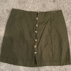 Green button skirt